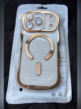 COS Gold Metallic Magnetic Ring Phone Case I-Phone 17 Pro